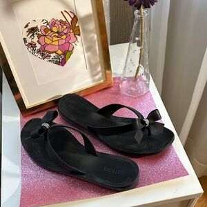 Guess Black Sandals with Bow Accent